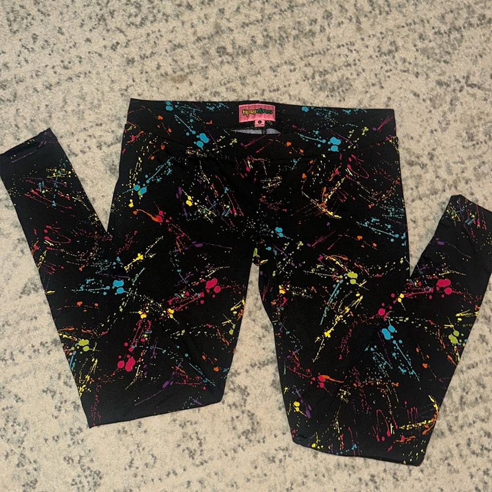 Women’s Tipsy Elves Splatter Paint Leggings